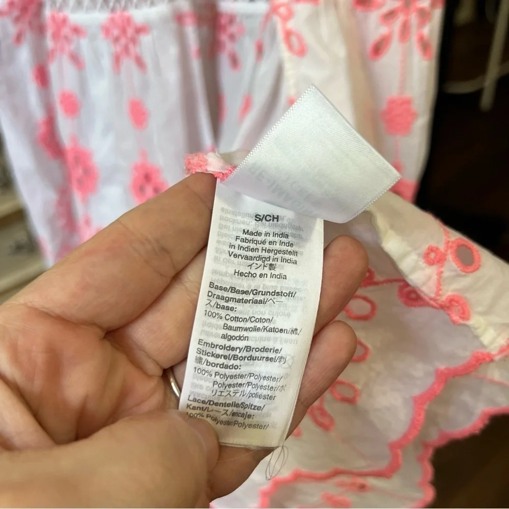 J. Crew Cotton Embroidered Balloon Sleeve Cover-up Dress Small